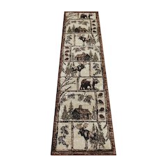 Rustic 2' x 7' Wildlife Design Area Rug for Indoor Use
