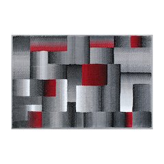 2' x 3' Red Color Blocked Area Rug - Olefin Rug