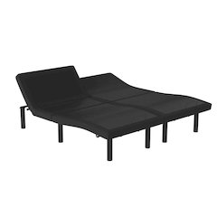Adjustable Upholstered Bed Base-Split King - Black