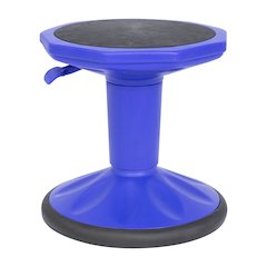 Adjustable Height Kids Active Stool with Bottom in Blue, 14" - 18" Seat Height