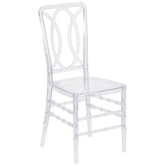 Elegance Crystal Ice Stacking Chair with Designer Back