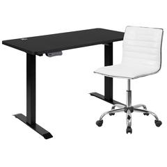 Adjustable Height Motorized Standing Desk & Swivel Chair Duo