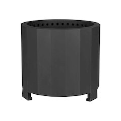 19.5 inch Smokeless Outdoor Firepit, Natural Wood, Black