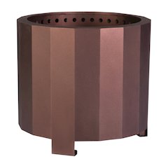 19.5 inch Smokeless Outdoor Firepit, Natural Wood, Bronze