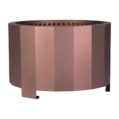 27 inch Smokeless Outdoor Firepit, Natural Wood, Bronze