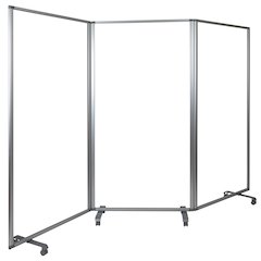 Acrylic Mobile Partition with Lockable Casters, 72"H x 36"L