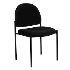 Comfort Black Fabric Stackable Steel Side Reception Chair