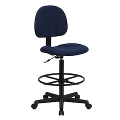 Navy Blue Fabric Drafting Chair (Cylinders: 22.5''-27''H or 26''-30.5''H)
