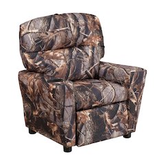 Contemporary Camouflaged Fabric Kids Recliner with Cup Holder