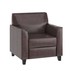 Brown LeatherSoft Chair with Clean Line Stitched Frame