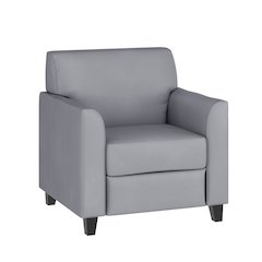 Gray LeatherSoft Chair with Clean Line Stitched Frame