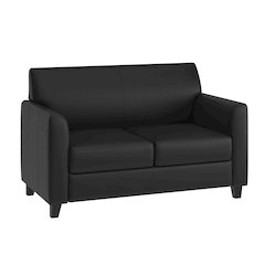 Black LeatherSoft Loveseat with Clean Line Stitched Frame