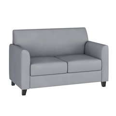 Gray LeatherSoft Loveseat with Clean Line Stitched Frame