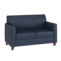 HERCULES Diplomat Series Navy LeatherSoft Loveseat