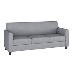Gray LeatherSoft Sofa with Clean Line Stitched Frame