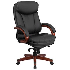 High Back Black Executive Office Chair with Synchro-Tilt Mechanism