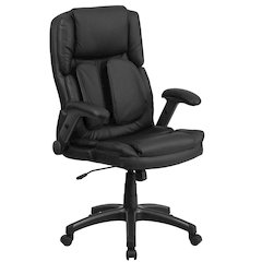 Extreme Comfort High Back Black Executive Swivel Office Chair with Flip-Up Arms