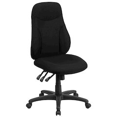 High Back Black Fabric Multifunction Swivel Ergonomic Task Office Chair