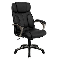 High Back Folding Black LeatherSoft Executive Swivel Office Chair with Arms