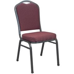 Premium Burgundy-patterned Crown Back Banquet Chair - Silver Vein