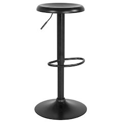 Adjustable Height Retro Barstool in Black Finish