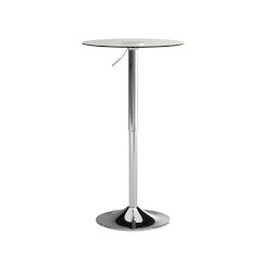 23.5'' Round Adjustable Height Glass Table (Adjustable Range 33.5'' - 41'')
