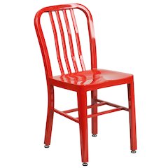 Commercial Grade Red Metal Indoor-Outdoor Chair