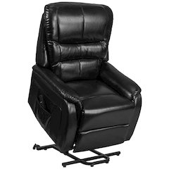 Black LeatherSoft Remote Powered Lift Recliner for Elderly