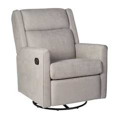 Manual Reclining Glider Swivel Chair, Light Gray