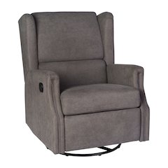 Wingback Manual Reclining Glider Swivel Chair, Dark Gray