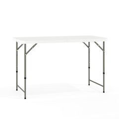 4Foot Height Adjustable Bi-Fold Granite White Plastic Folding Table
