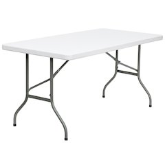 5Foot Granite White Plastic Folding Table