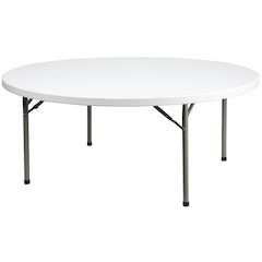 6Foot Round Granite White Plastic Folding Table