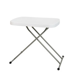 26 Inch Granite White Plastic Folding Table, Side Table, Laptop Table, TV Tray