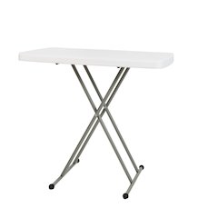 30 Inch Granite White Plastic Folding Table, Side Table, Laptop Table, TV Tray