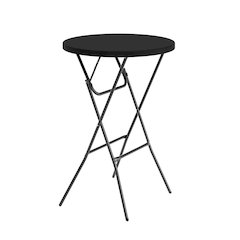 Elon Commercial Grade 2.6-Foot Round Black Plastic Bar Height Folding Table