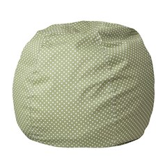 Small Green Dot Refillable Bean Bag Chair for Kids and Teens