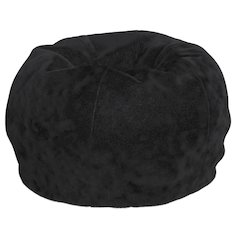 Dillon Small Black Furry Refillable Bean Bag Chair for Kids and Teens