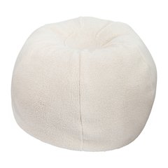 Dillon Small Natural Faux Sherpa Refillable Bean Bag Chair for Kids and Teens