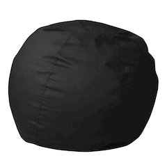 Dillon Small Solid Black Refillable Bean Bag Chair for Kids and Teens
