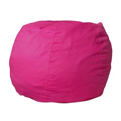 Small Solid Hot Pink Refillable Bean Bag Chair for Kids and Teens