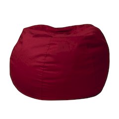 Small Solid Red Refillable Bean Bag Chair for Kids and Teens