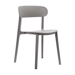 Dover Stacking Patio Chair with Curved Backrest in Gray