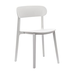 Dover Stacking Patio Chair with Curved Backrest in White