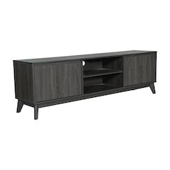 Mid-Century modern 70 Inch media console holds TV's 65+ inches, Black Wash