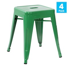Set of 4 Space Saving 18 Inch Indoor Dining Stool for home or business use