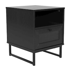 Malaki Mid-Century Modern Nightstand or End Table, Black