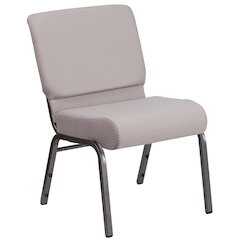 21''W Church Chair in Gray Dot Fabric - Silver Vein Frame