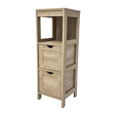 Farmhouse Bathroom Storage Organizer with Drawers, Brown