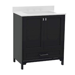 30in Bathroom Vanity with Sink, Storage Cabinet with Soft Close Doors, Black